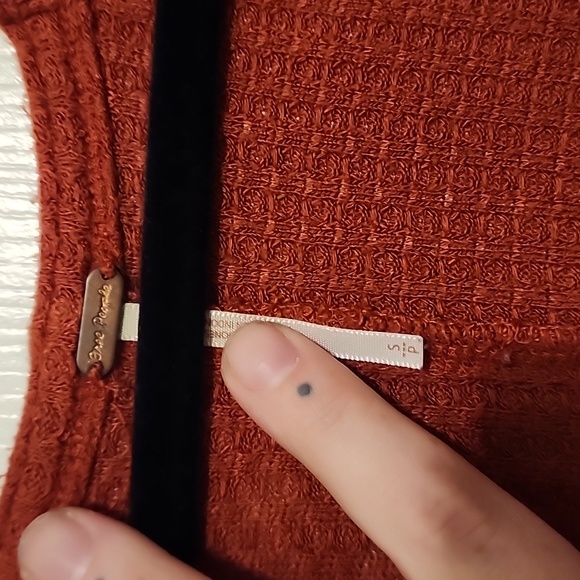 Free People Thermal Sweater Rust Color Size Small - Picture 3 of 4